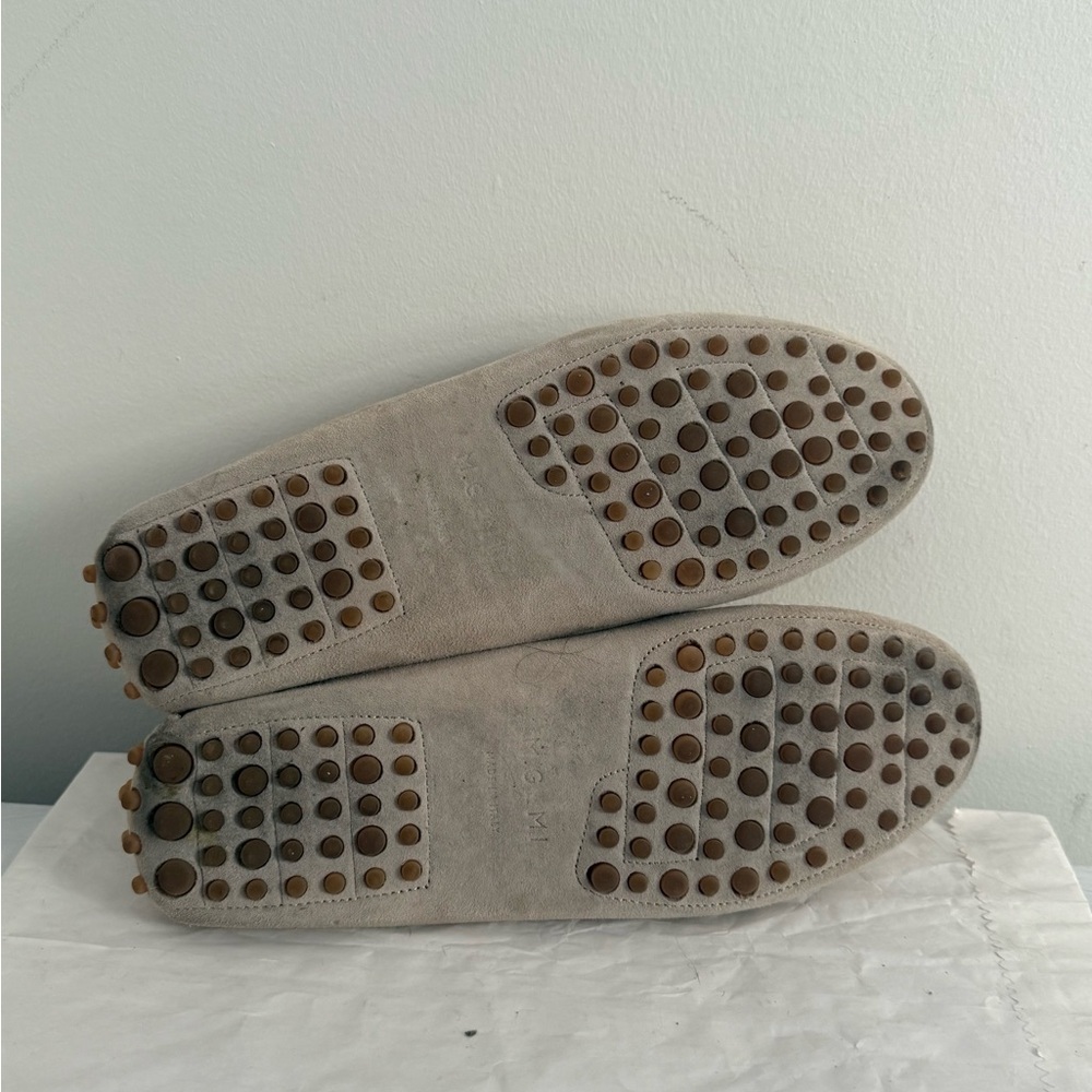 M Gemi The Felize Fiori Suede Embellished Driving Loafer Slip On Mule in Beige - Picture 11 of 12